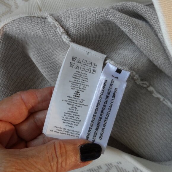 New Michael Kors Beige/Cream Logo Pattern Knit Skirt Suit Size M - Picture 15 of 16